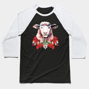 Sheep Flower Baseball T-Shirt